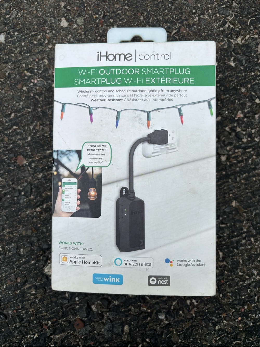 iHome Control Wi‑Fi Outdoor Smart Plug - Black Brand New